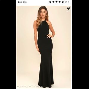 Lulu’s girl in the mirror black beaded maxi dress
